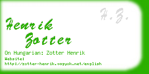 henrik zotter business card